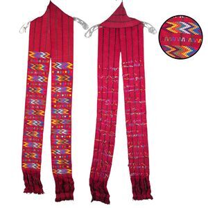 Vtg Palin Guatemalan Ceremonial Embroidered Faja Sash Textile Table Runner 50"